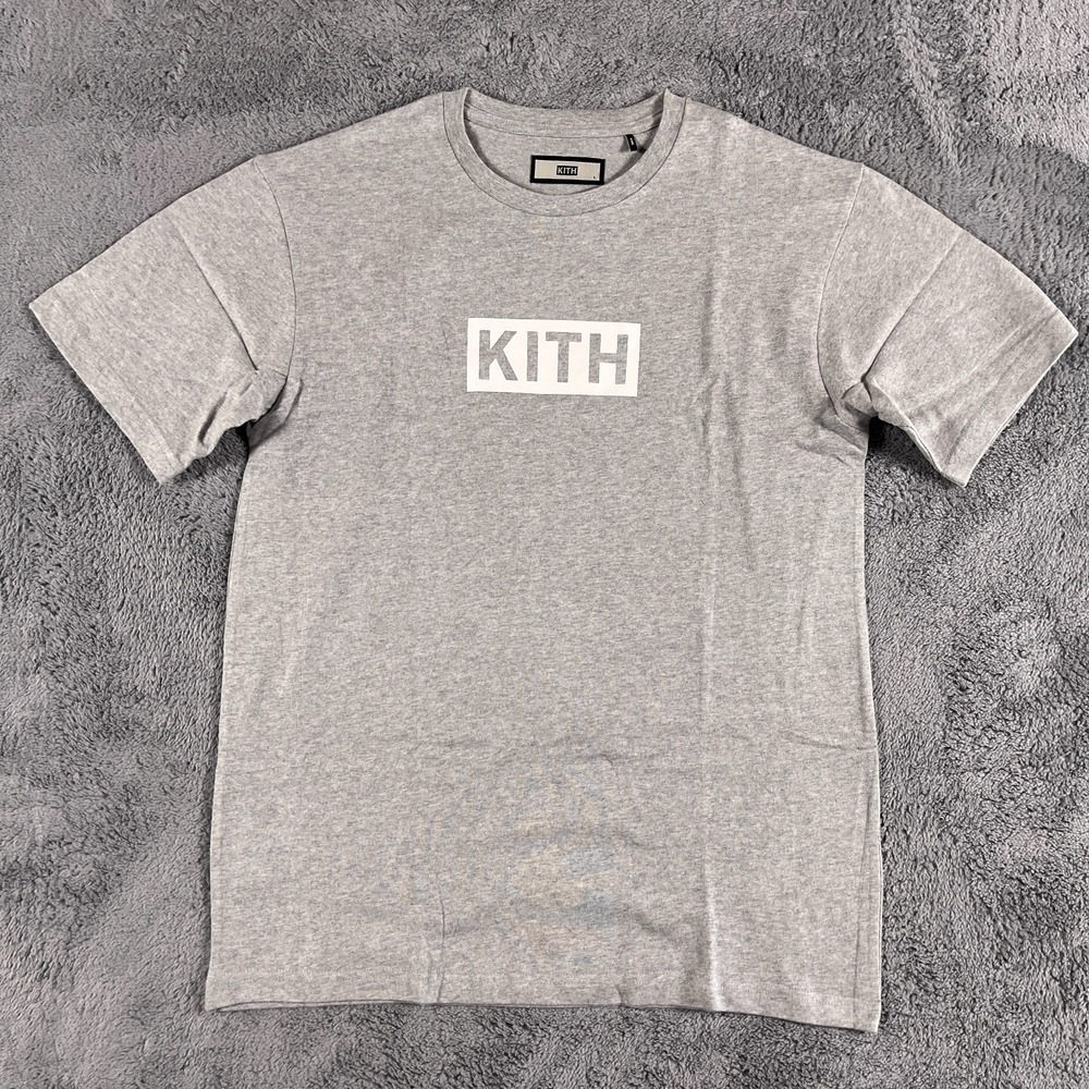 KITH Shirt Mens Large Short Sleeve Tee Classic Box Logo Heather Gray